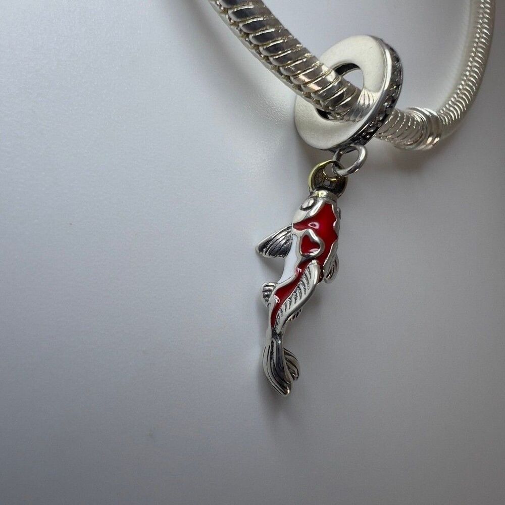 Lucky Koi Fish Lucky Carp S925 Sterling Silver Pandora Moments Compatible Charm - Picture 6 of 10